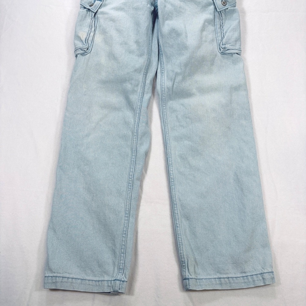 Hollister Ultra High-Rise Dad Jean Light Wash Cargo Denim W26 L31 Size 3R - Picture 4 of 7